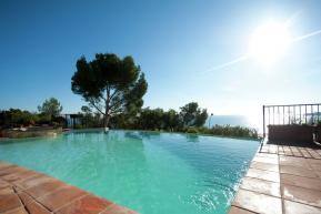 The terrace around the pool
